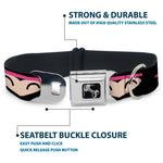 Dog Bone Seatbelt Buckle Collar - Ninja Star Black/Pink