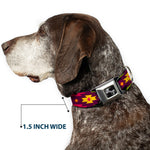 Dog Bone Seatbelt Buckle Collar - Navajo Orange/Purple/Yellow/Pink/Green/Black