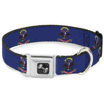 Dog Bone Seatbelt Buckle Collar - North Dakota Flags