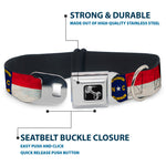 Dog Bone Seatbelt Buckle Collar - North Carolina Flag Distressed/Black