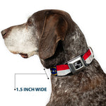 Dog Bone Seatbelt Buckle Collar - North Carolina Flag Distressed/Black