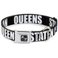 Load image into Gallery viewer, Dog Bone Seatbelt Buckle Collar - New York's Five Burroughs Bold Black/White