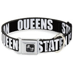 Dog Bone Seatbelt Buckle Collar - New York's Five Burroughs Bold Black/White