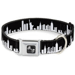 Dog Bone Seatbelt Buckle Collar - New York Solid Skyline Black/White