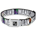 Load image into Gallery viewer, Dog Bone Seatbelt Buckle Collar - New Jersey Shore Towns Black/Multi Color/White