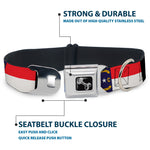 Dog Bone Seatbelt Buckle Collar - North Carolina Flag/Black