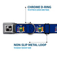 Load image into Gallery viewer, Dog Bone Black/Silver Seatbelt Buckle Collar - New York Flag Continuous
