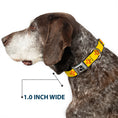 Load image into Gallery viewer, Dog Bone Black/Silver Seatbelt Buckle Collar - New Mexico Flag Yellow/Red