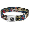 Load image into Gallery viewer, Dog Bone Seatbelt Buckle Collar - Only God Can Judge Me Blue