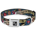 Dog Bone Seatbelt Buckle Collar - Only God Can Judge Me Blue