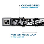 Dog Bone Seatbelt Buckle Collar - Only God Can Judge Me Black/White