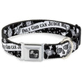 Load image into Gallery viewer, Dog Bone Seatbelt Buckle Collar - Only God Can Judge Me Black/White