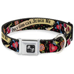 Dog Bone Seatbelt Buckle Collar - Only God Can Judge Me Black