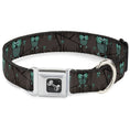 Load image into Gallery viewer, Dog Bone Seatbelt Buckle Collar - Owls in Trees Turquoise