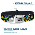 Load image into Gallery viewer, Dog Bone Seatbelt Buckle Collar - Owls Black/Multi Neon