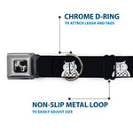 Dog Bone Seatbelt Buckle Collar - Owls Black/White1