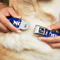 Load image into Gallery viewer, Dog Bone Seatbelt Buckle Collar - OH, NO YOU DIDN'T!!! Navy/Purple/White