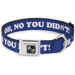 Dog Bone Seatbelt Buckle Collar - OH, NO YOU DIDN'T!!! Navy/Purple/White