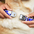 Load image into Gallery viewer, Dog Bone Seatbelt Buckle Collar - OMG…GIVE ME A BREAK!!! White/Royal