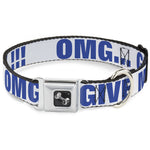 Dog Bone Seatbelt Buckle Collar - OMG…GIVE ME A BREAK!!! White/Royal