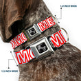 Load image into Gallery viewer, Dog Bone Seatbelt Buckle Collar - OMG…GIVE ME A BREAK!!! White/Red