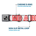 Load image into Gallery viewer, Dog Bone Seatbelt Buckle Collar - OMG…GIVE ME A BREAK!!! White/Red