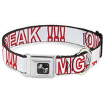 Dog Bone Seatbelt Buckle Collar - OMG…GIVE ME A BREAK!!! White/Red