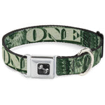 Dog Bone Seatbelt Buckle Collar - One Dollar Bill Eye of Providence/Bald Eagle CLOSE-UP