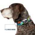 Load image into Gallery viewer, Buckle-Down Seatbelt Buckle Dog Collar - ONE OF US LIKES GRASS/Tie Dye Multi Color/White