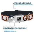 Load image into Gallery viewer, Buckle-Down Seatbelt Buckle Dog Collar - ONE OF US IS A DIRTY DOG/Fur Brown/White