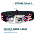 Load image into Gallery viewer, Dog Bone Seatbelt Buckle Collar - Ohio Flag Repeat Black