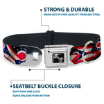 Dog Bone Seatbelt Buckle Collar - Ohio Flags Stacked