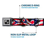 Dog Bone Seatbelt Buckle Collar - Ohio Flags Stacked