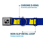 Dog Bone Seatbelt Buckle Collar - Oregon State Silhouette Blue/Yellow