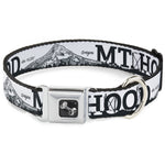 Dog Bone Seatbelt Buckle Collar - Oregon MT. HOOD Scenery White/Grays