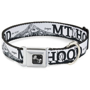 Dog Bone Seatbelt Buckle Collar - Oregon MT. HOOD Scenery White/Grays