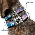 Load image into Gallery viewer, Dog Bone Seatbelt Buckle Collar - Oregon MT. HOOD Scenery Blues/Purples/Black/White