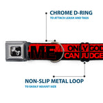 Dog Bone Seatbelt Buckle Collar - ONLY GOD CAN JUDGE ME/Stripe Red/Black/Red