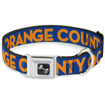 Dog Bone Seatbelt Buckle Collar - ORANGE COUNTY/Wave Icon Blue/Orange