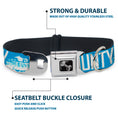 Load image into Gallery viewer, Dog Bone Seatbelt Buckle Collar - ORANGE COUNTY/Pier Scene Blue/White
