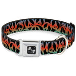 Dog Bone Seatbelt Buckle Collar - Peace Black/Multi Color