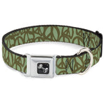Dog Bone Seatbelt Buckle Collar - Peace Sage/Olive