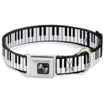 Dog Bone Seatbelt Buckle Collar - Piano Keys