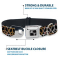 Load image into Gallery viewer, Dog Bone Seatbelt Buckle Collar - Peace Black/Animal Prints