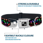 Dog Bone Seatbelt Buckle Collar - Peace Psychedelic