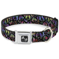 Load image into Gallery viewer, Dog Bone Seatbelt Buckle Collar - Peace Psychedelic