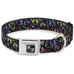 Dog Bone Seatbelt Buckle Collar - Peace Psychedelic