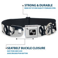 Load image into Gallery viewer, Dog Bone Seatbelt Buckle Collar - Peace Dots White/Black