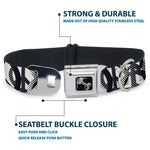 Dog Bone Seatbelt Buckle Collar - Peace Dots White/Black