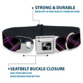 Load image into Gallery viewer, Dog Bone Seatbelt Buckle Collar - Plaid Black/Purple/Gray